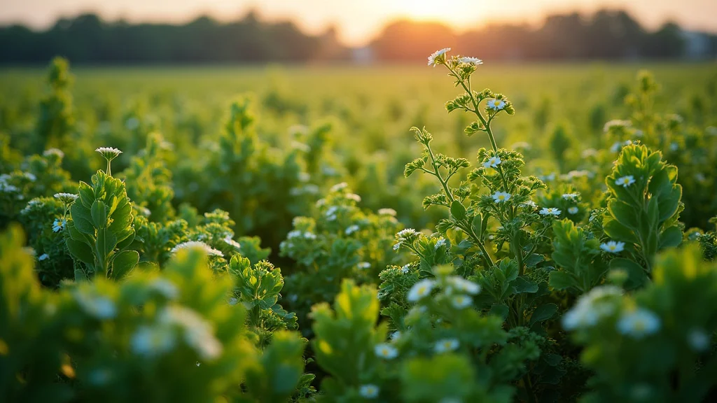 The image shows a lush green field and trees, illustrating the basics of agriculture and forestry exploration.