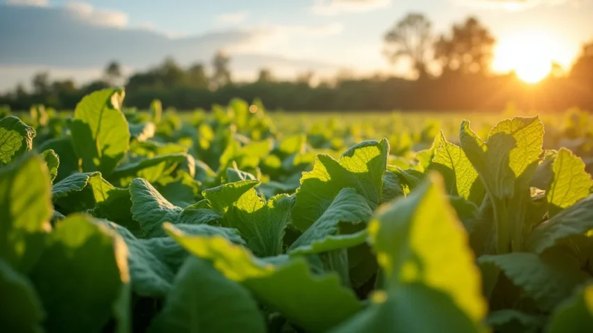 The image shows a person learning about online agriculture courses for beginners on a laptop.